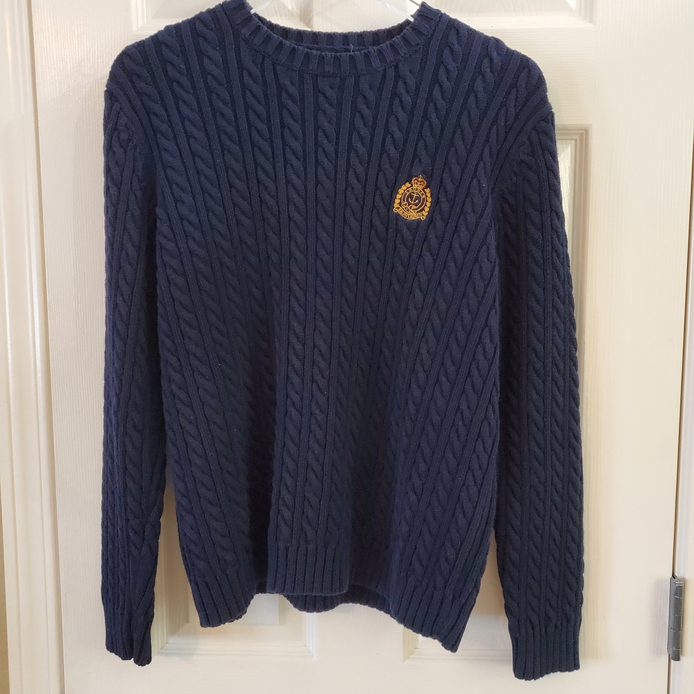 Lauren Ralph Lauren Navy Cable Knit Crewneck Sweater
